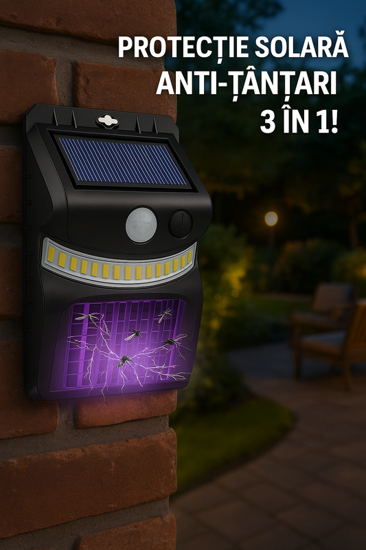 Lampa Anti Tantari cu incarcare solara si Functie 3 in 1!